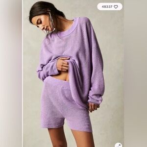 Free People Beach Malibu Solid Surf Set in Lilac Fizz NWOT